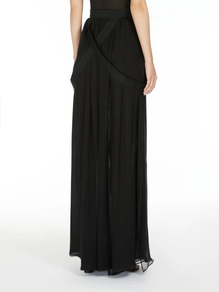 Women Max Mara Skirts Long Skirt In Silk Chiffon Black