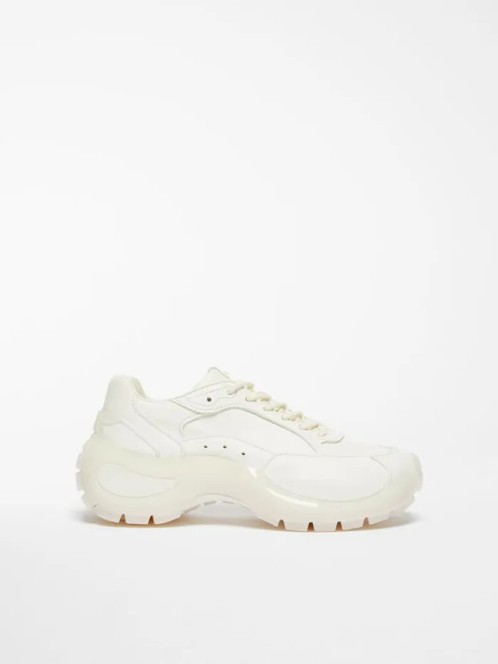 Women Max Mara Sneakers Chunkysole Leather Sneakers White