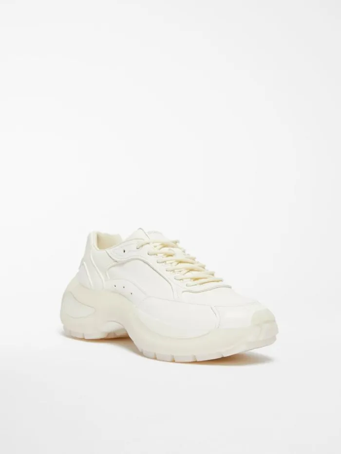 Women Max Mara Sneakers Chunkysole Leather Sneakers White