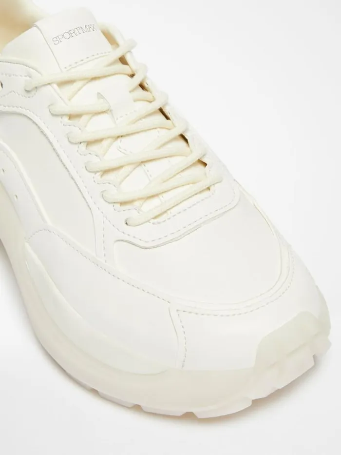 Women Max Mara Sneakers Chunkysole Leather Sneakers White