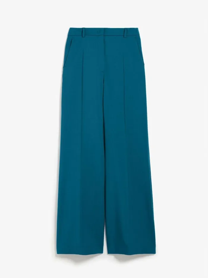 Women Max Mara Suit Flared Woollen Cloth Trousers Avio