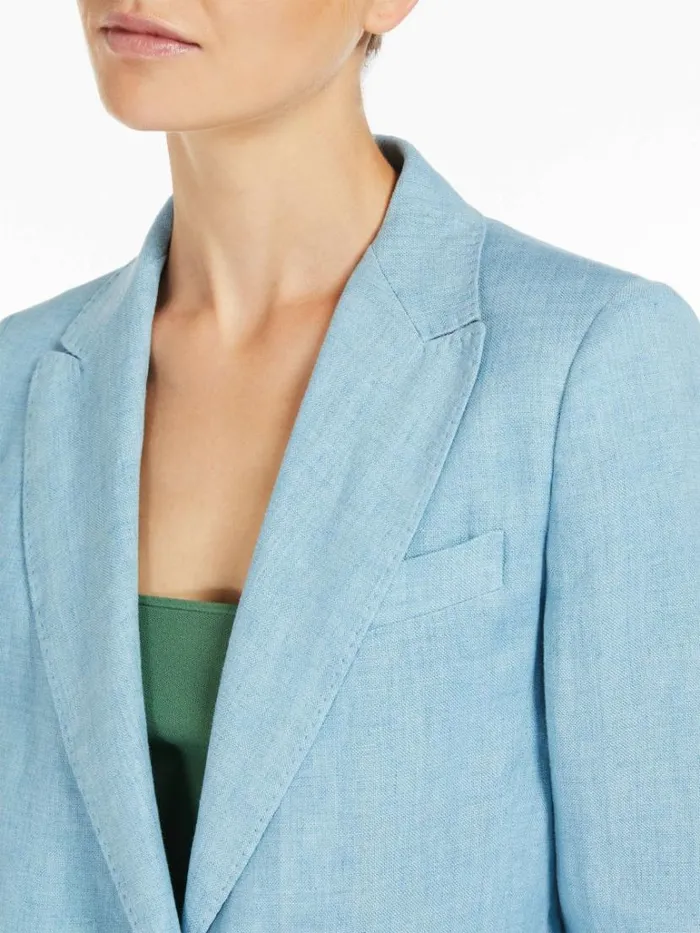 Women Max Mara Suit Linen Canvas Blazer Water