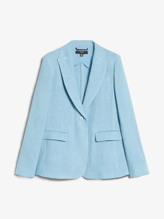 Women Max Mara Suit Linen Canvas Blazer Water