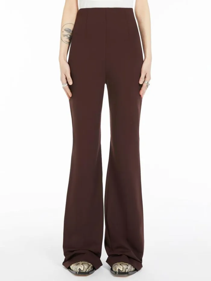 Women Max Mara Suit Scuba Jersey Trousers Dark Bown