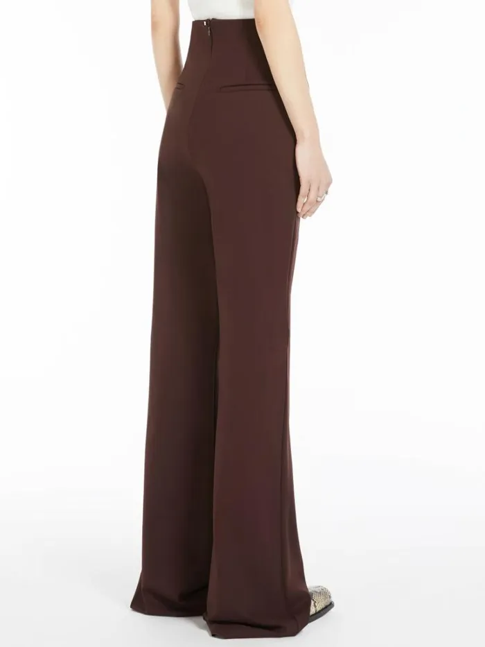Women Max Mara Suit Scuba Jersey Trousers Dark Bown
