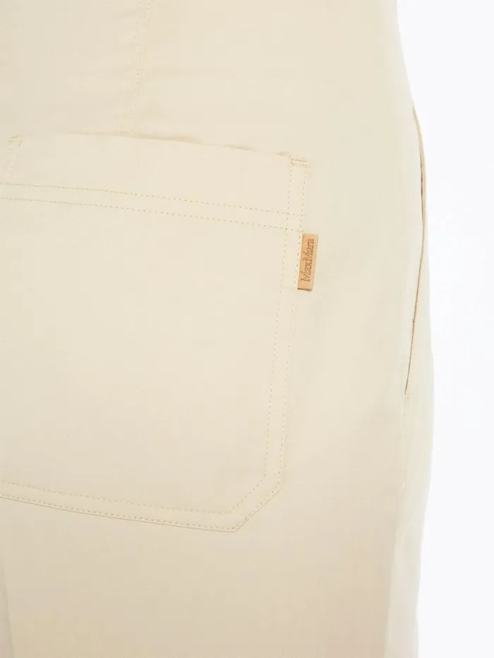 Women Max Mara Suit Stretch Gabardine Slim Trousers Beige