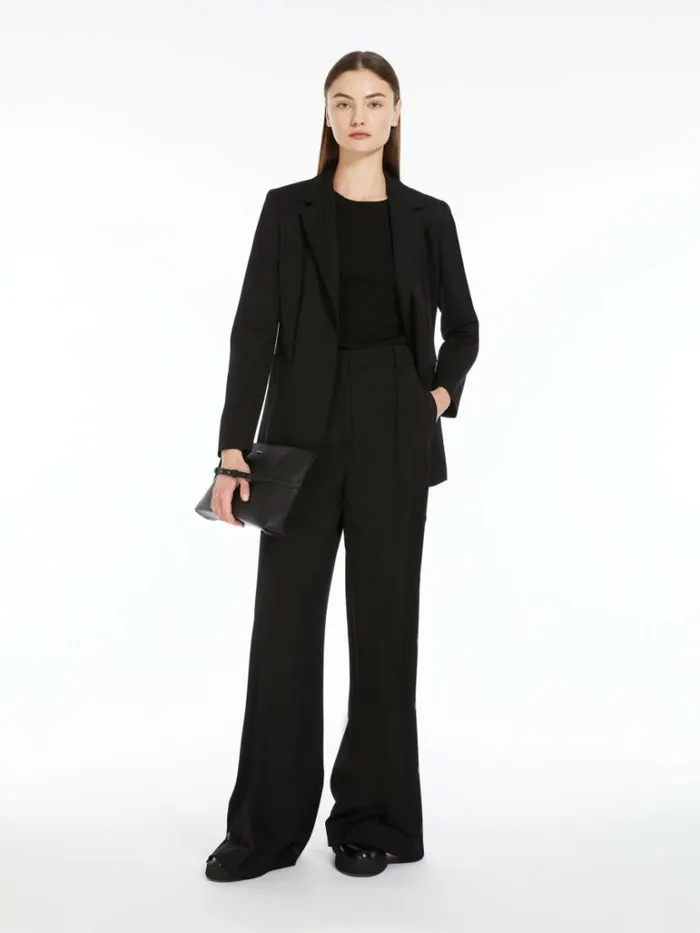 Women Max Mara Suit Wool And Mohair Semifitted Blazer Black