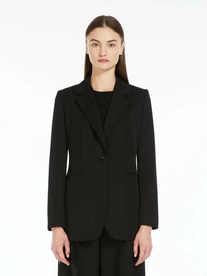 Women Max Mara Suit Wool And Mohair Semifitted Blazer Black