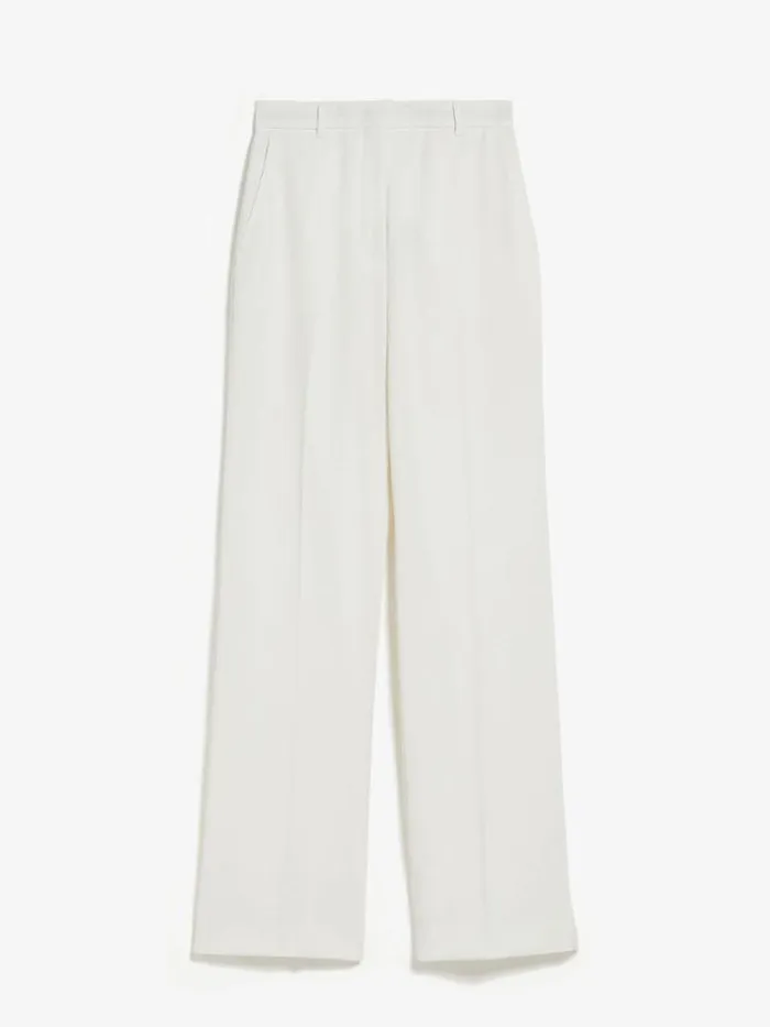 Women Max Mara Suit Wool Crepe Trousers White