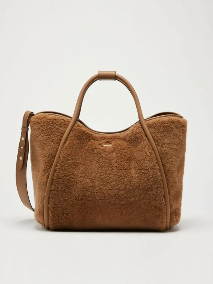 Women Max Mara Teddy Bag Medium Teddy Fabric Bag Camel