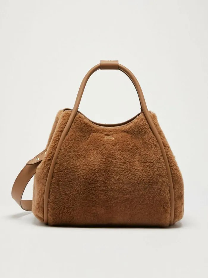 Women Max Mara Teddy Bag Medium Teddy Fabric Bag Camel