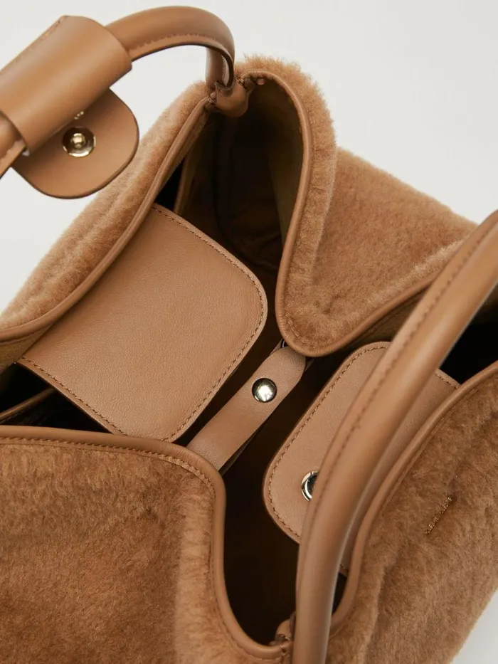 Women Max Mara Teddy Bag Medium Teddy Fabric Bag Camel