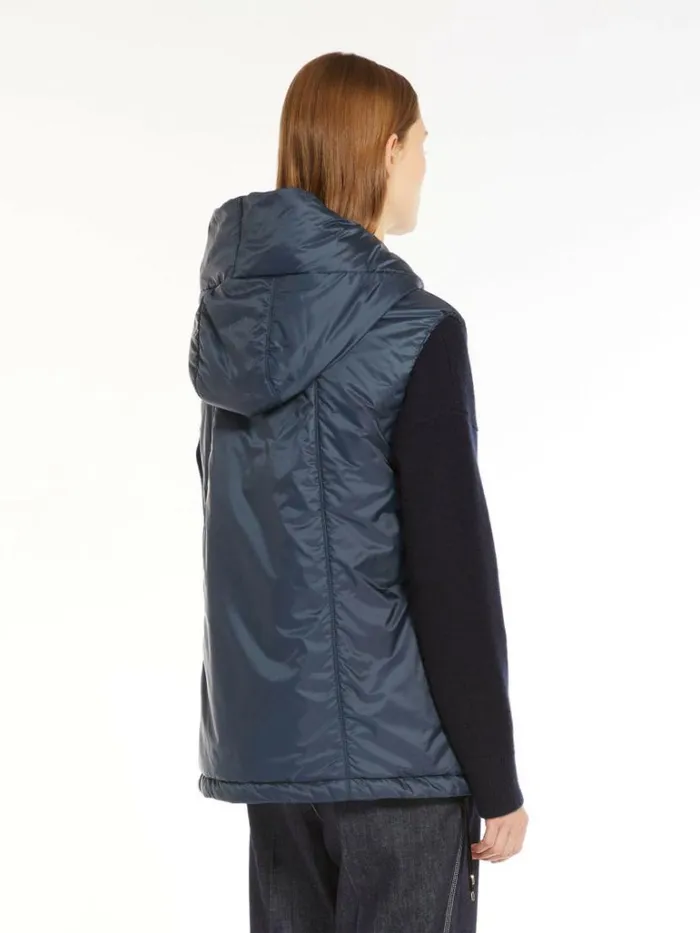 Women Max Mara The Cube 8211 Cameluxe Waterresistant Technical Canvas Gilet Navy