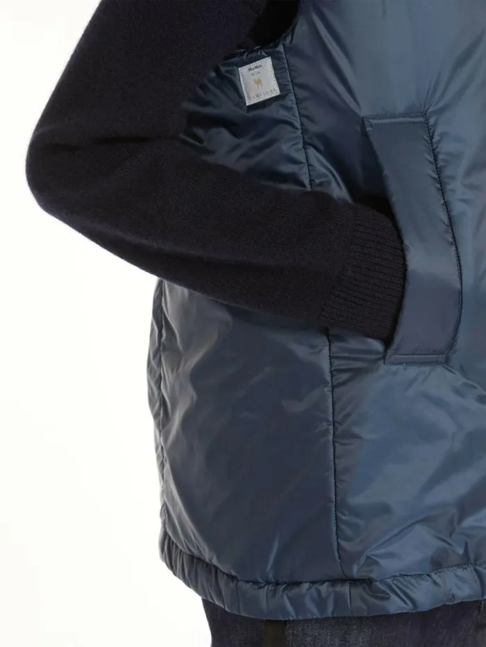 Women Max Mara The Cube 8211 Cameluxe Waterresistant Technical Canvas Gilet Navy