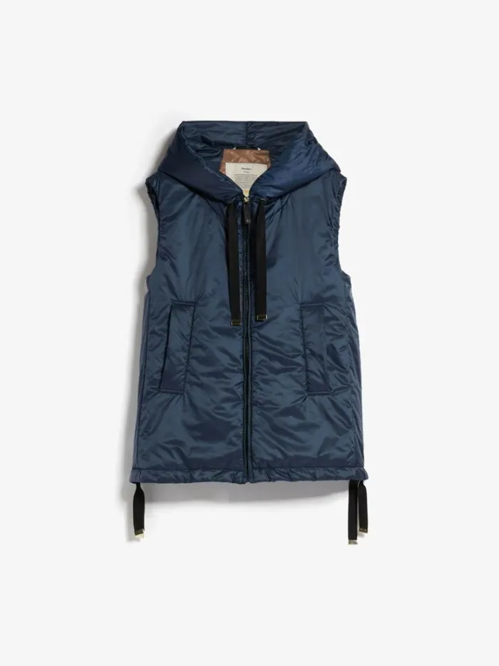 Women Max Mara The Cube 8211 Cameluxe Waterresistant Technical Canvas Gilet Navy