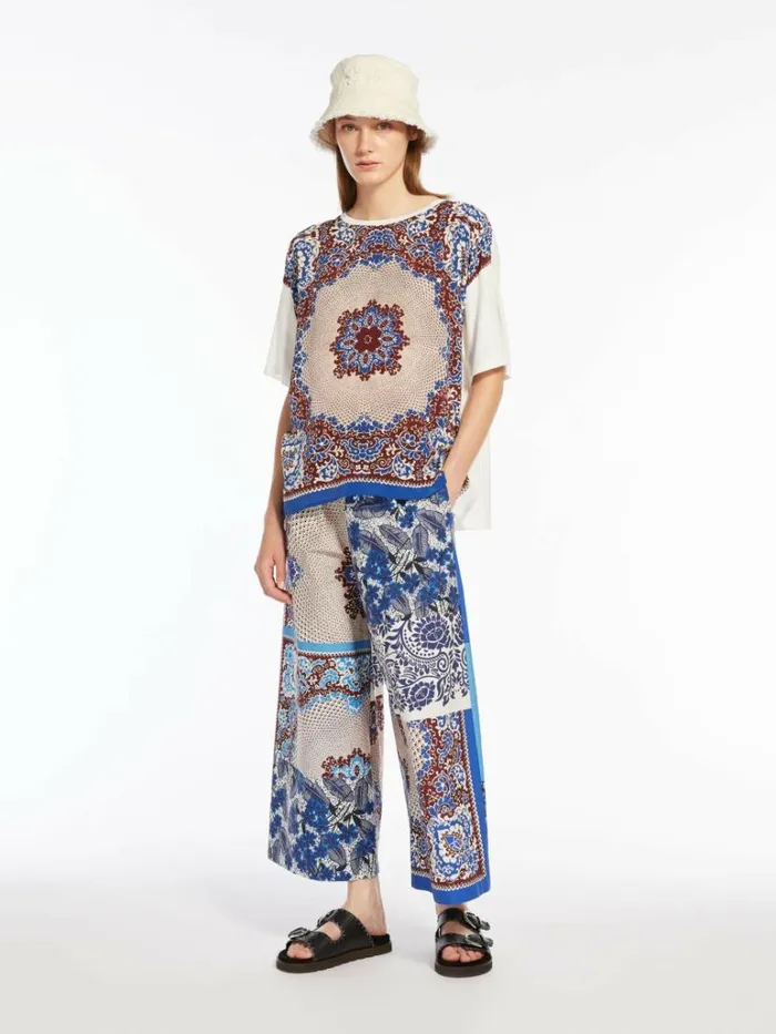 Women Max Mara Tops And Tshirts Jersey And Crepe Tshirt Cornflower Blue