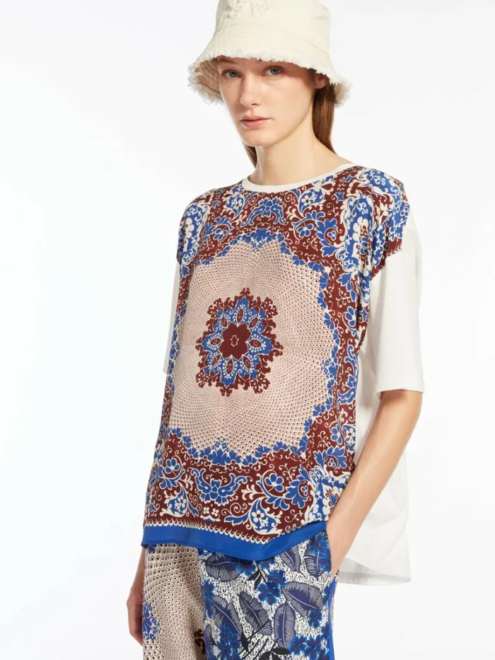 Women Max Mara Tops And Tshirts Jersey And Crepe Tshirt Cornflower Blue