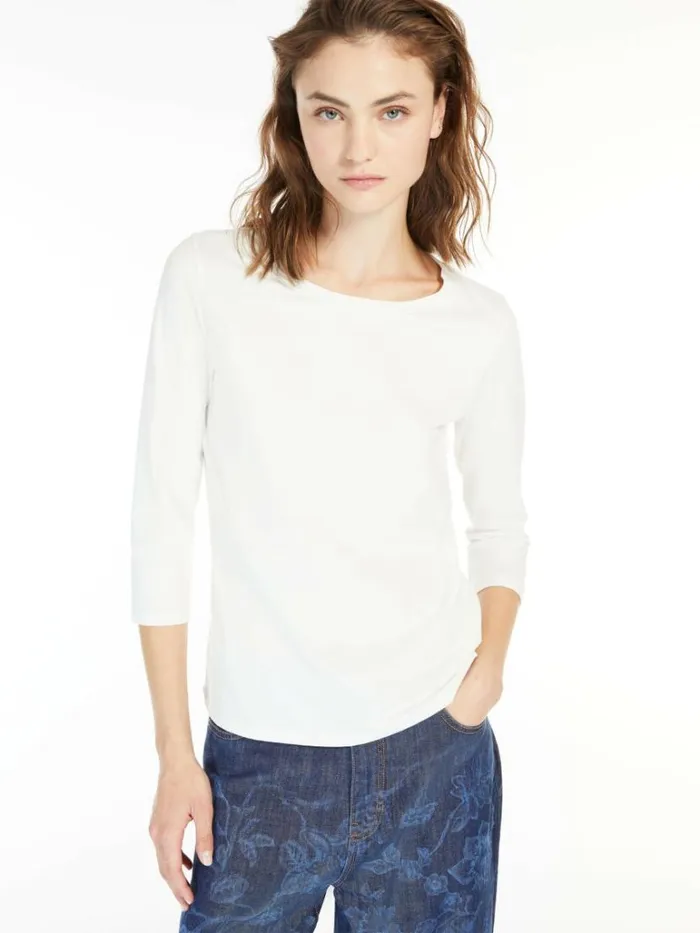 Women Max Mara Tops And Tshirts Organic Cotton Tshirt White
