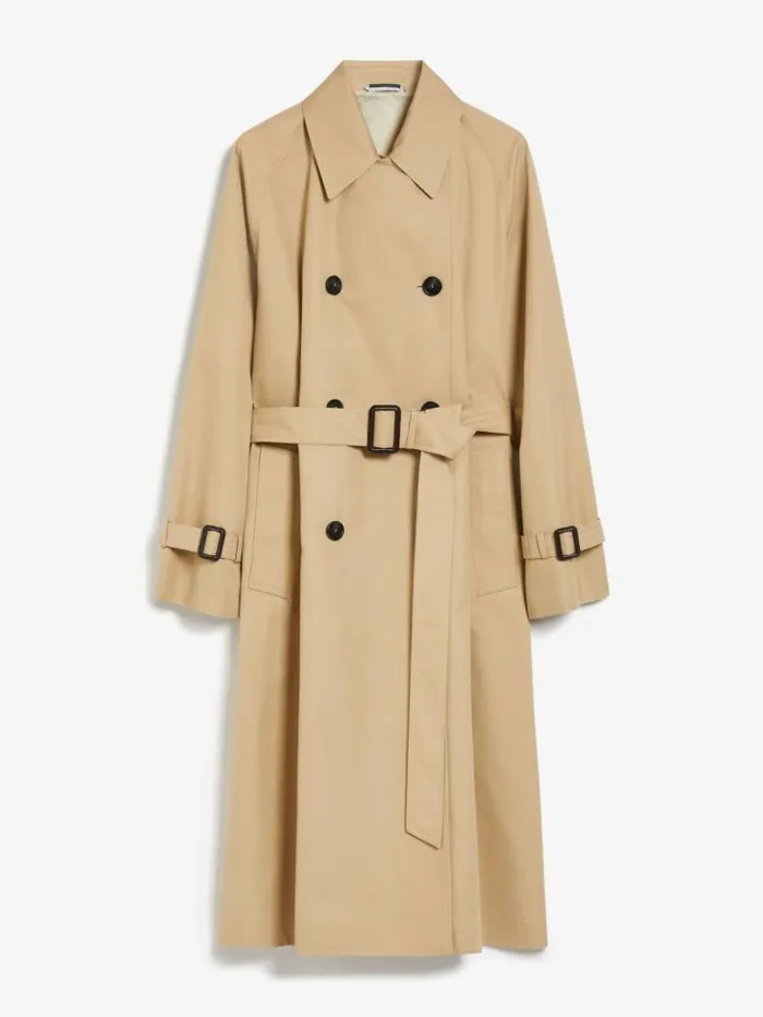 Women Max Mara Trench Reversible Waterrepellent Fabric Trench Coat Honey