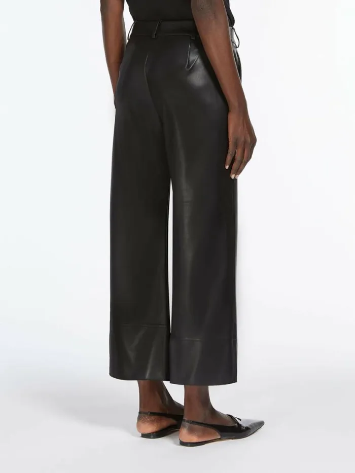 Women Max Mara Trousers And Jeans Coated Fabric Slim Trousers Black
