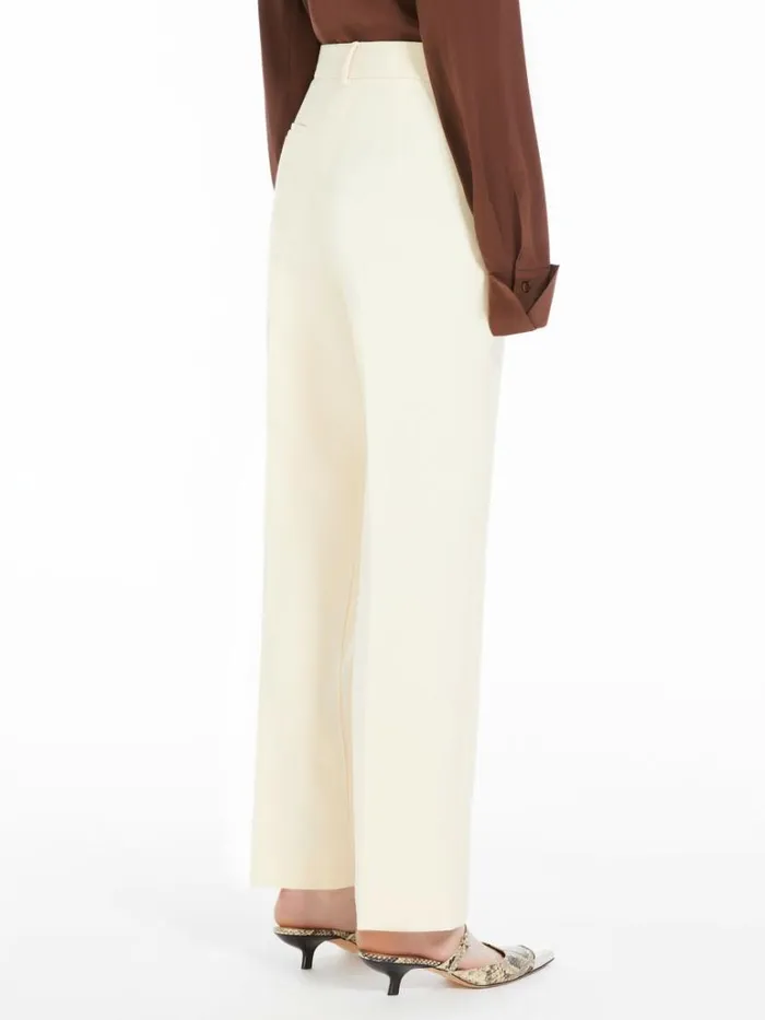 Women Max Mara Trousers And Jeans Slimfit Stretch Wool Trousers Vanilla