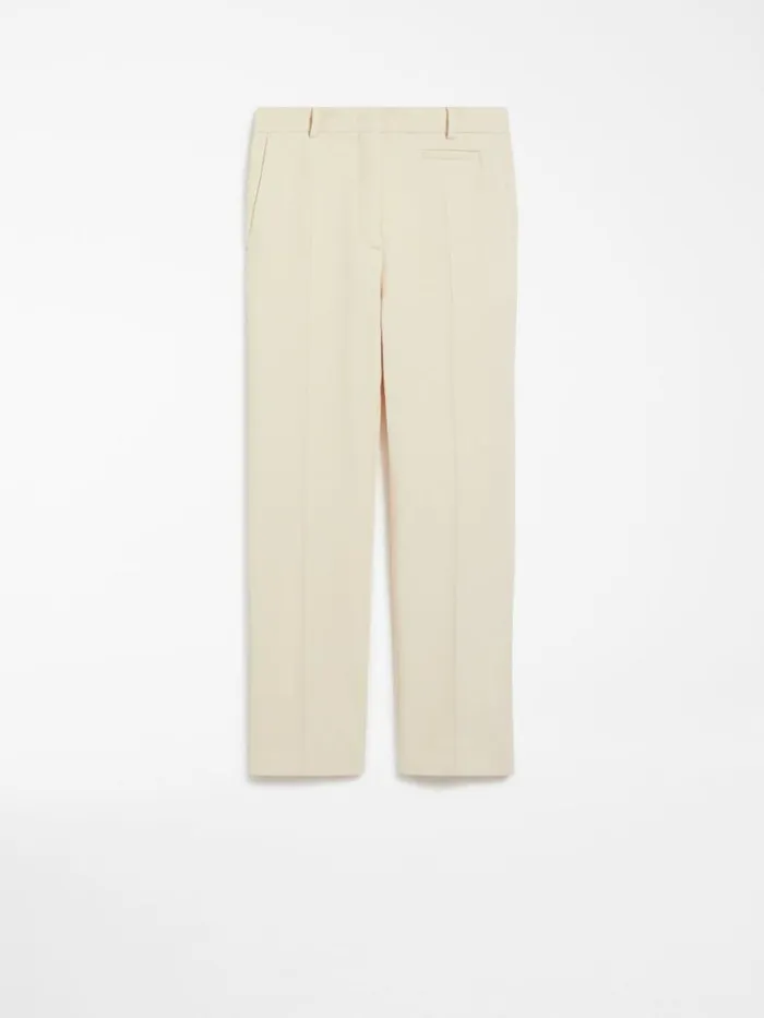 Women Max Mara Trousers And Jeans Slimfit Stretch Wool Trousers Vanilla