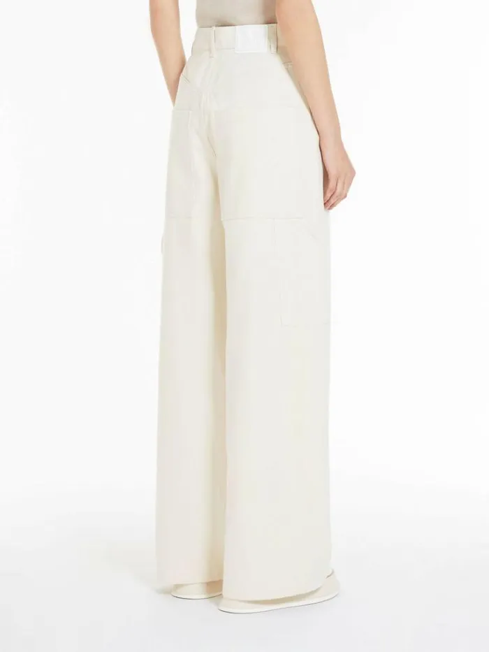 Women Max Mara Trousers And Jeans Wide Denim Trousers Ivory