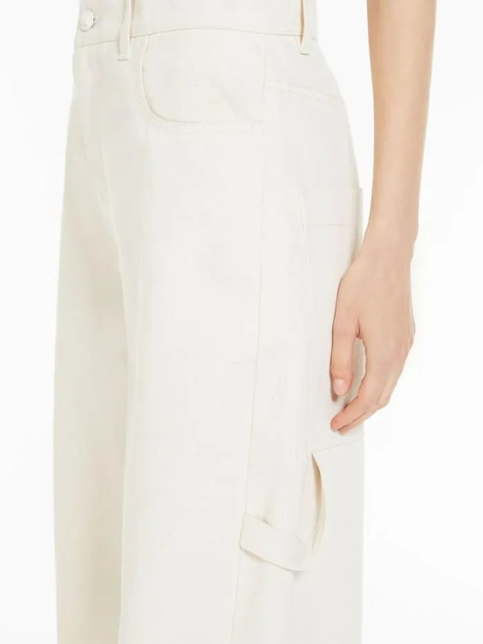 Women Max Mara Trousers And Jeans Wide Denim Trousers Ivory