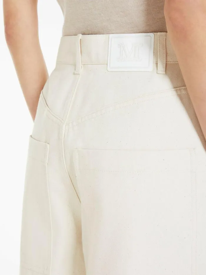 Women Max Mara Trousers And Jeans Wide Denim Trousers Ivory