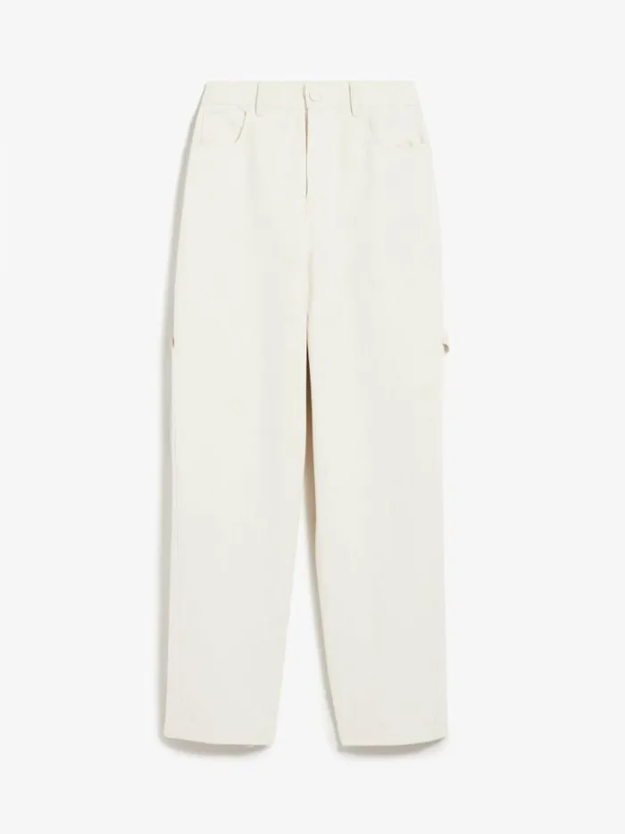 Women Max Mara Trousers And Jeans Wide Denim Trousers Ivory