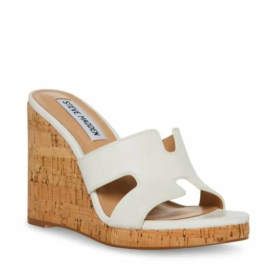 Women MAYSON WHITE LEATHER White Leather Steve Madden Sandals Women MAYSON WHITE LEATHER White Leather Steve Madden Sandals