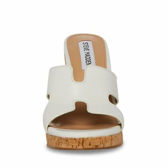 Women MAYSON WHITE LEATHER White Leather Steve Madden Sandals Women MAYSON WHITE LEATHER White Leather Steve Madden Sandals