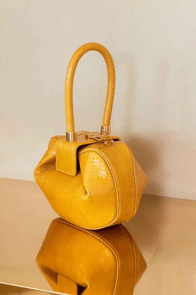 WomenMen Mini Bags Gabriela Hearst Demi Bag In Saffron Snakeskin