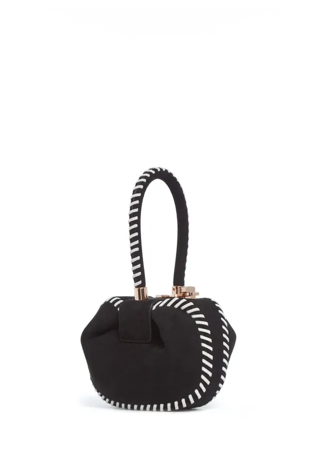 WomenMen Mini Bags Gabriela Hearst Whipstitch Demi Bag In Black Suede