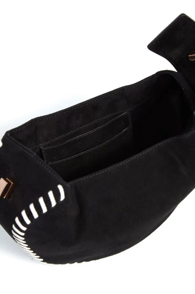 WomenMen Mini Bags Gabriela Hearst Whipstitch Demi Bag In Black Suede