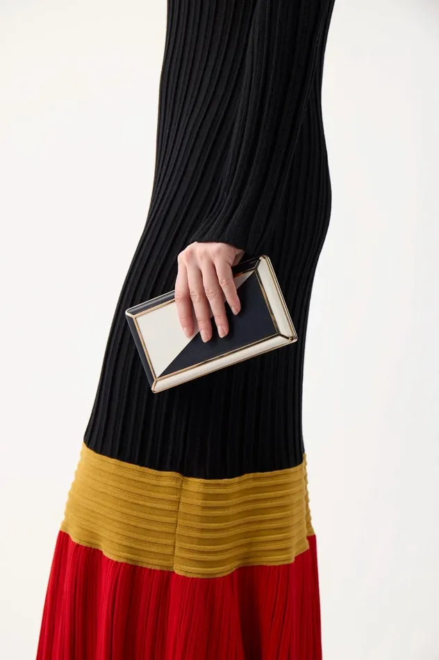WomenMen Pouches and Clutches Gabriela Hearst Callas Clutch In Navy and Ivory Nappa Leather
