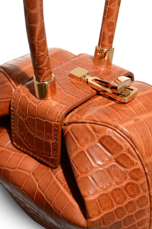 WomenMen Top Handles Gabriela Hearst Demi Bag In Cognac Crocodile Leather