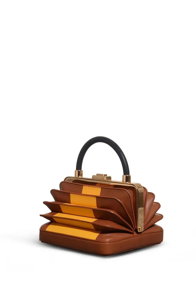 WomenMen Top Handles Gabriela Hearst Diana Bag In Cognac Yellow and Black Nappa Leather WomenMen Top Handles Gabriela Hearst Diana Bag In Cognac Yellow and Black Nappa Leather