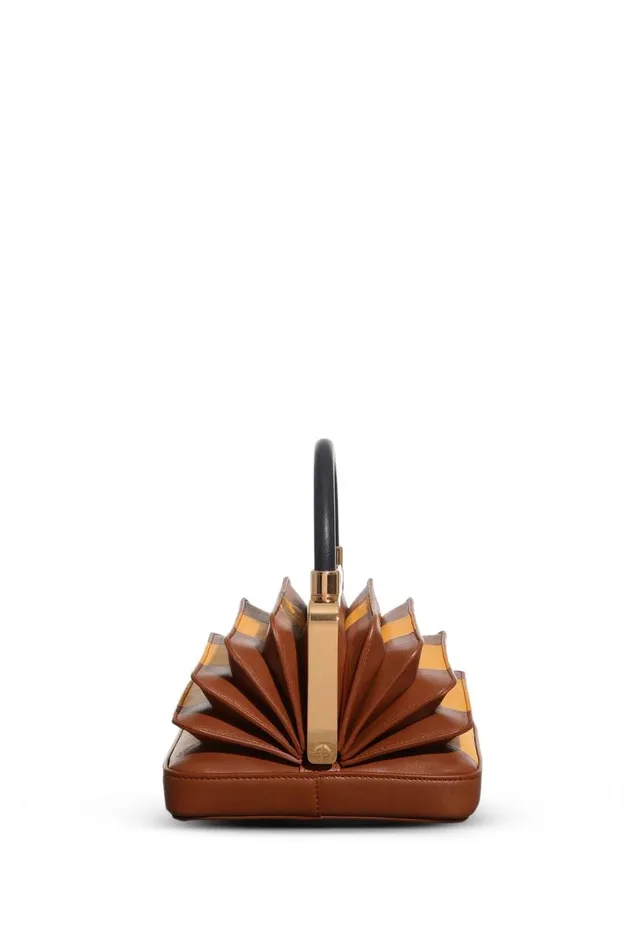 WomenMen Top Handles Gabriela Hearst Diana Bag In Cognac Yellow and Black Nappa Leather