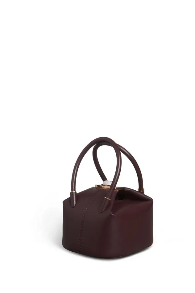 WomenMen Top Handles Gabriela Hearst Mini Baez Bag In Bordeaux Nappa Leather