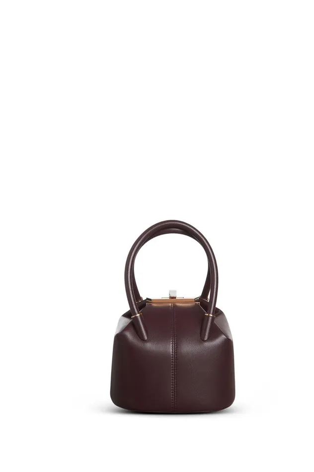 WomenMen Top Handles Gabriela Hearst Mini Baez Bag In Bordeaux Nappa Leather