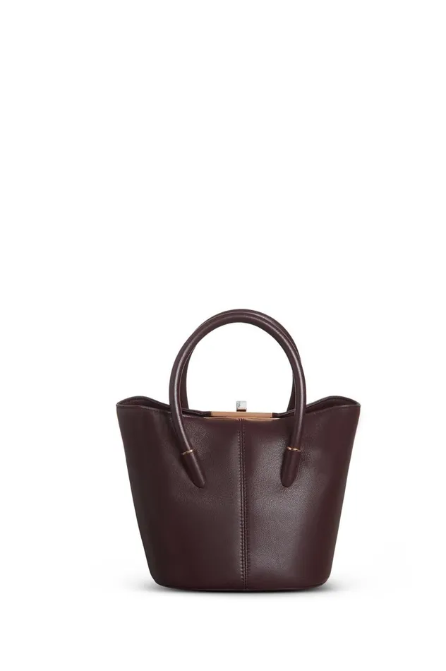WomenMen Top Handles Gabriela Hearst Mini Baez Bag In Bordeaux Nappa Leather