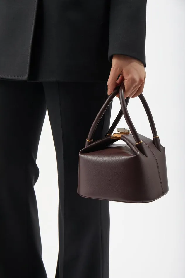 WomenMen Top Handles Gabriela Hearst Mini Baez Bag In Bordeaux Nappa Leather