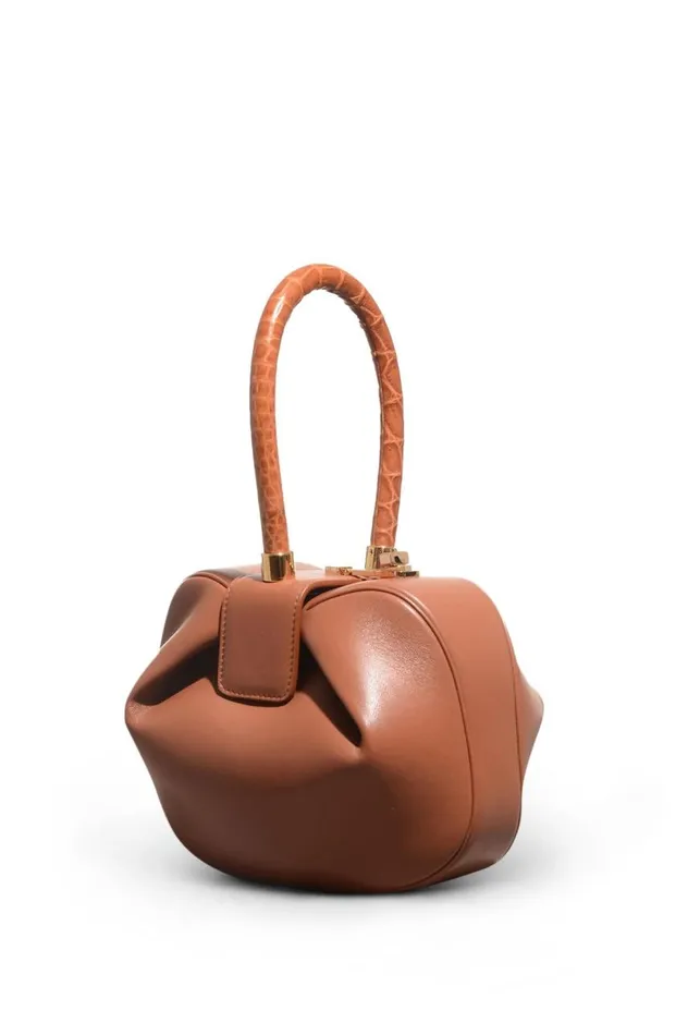 WomenMen Top Handles Gabriela Hearst Nina Bag In Cognac Nappa Leather With Crocodile Leather Handle WomenMen Top Handles Gabriela Hearst Nina Bag In Cognac Nappa Leather With Crocodile Leather Handle