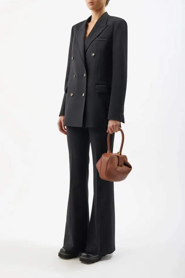 WomenMen Top Handles Gabriela Hearst Nina Bag In Cognac Nappa Leather With Crocodile Leather Handle