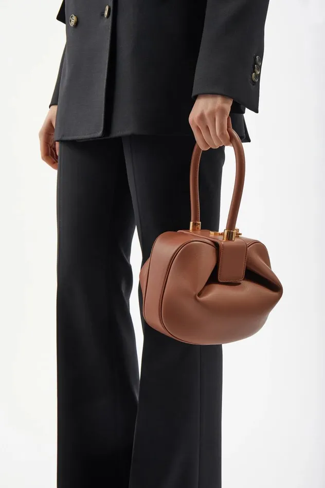 WomenMen Top Handles Gabriela Hearst Nina Bag In Cognac Nappa Leather With Crocodile Leather Handle