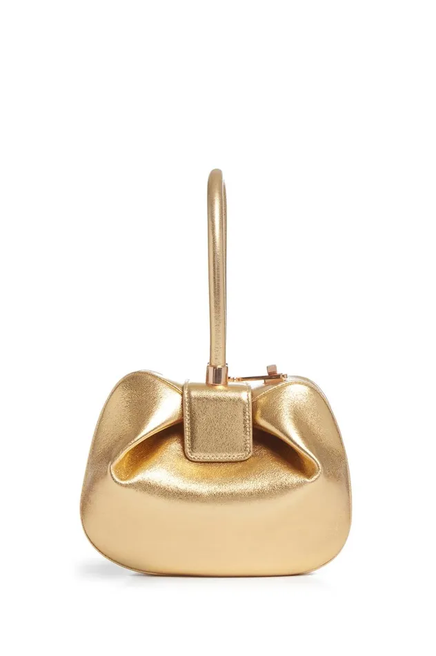 WomenMen Top Handles Gabriela Hearst Nina Bag In Gold Metallic Nappa Leather