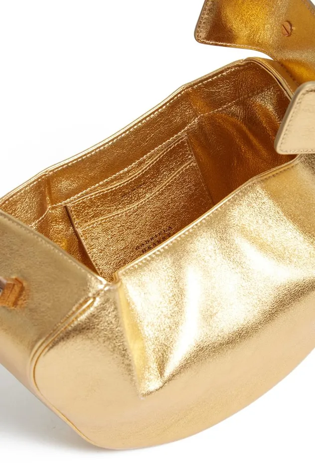 WomenMen Top Handles Gabriela Hearst Nina Bag In Gold Metallic Nappa Leather