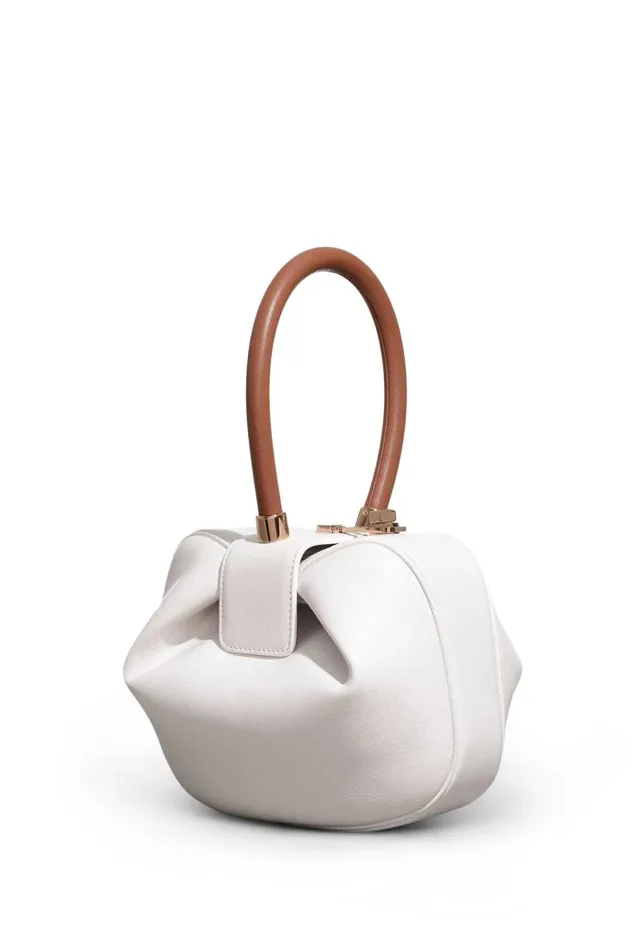 WomenMen Top Handles Gabriela Hearst Nina Bag In Ivory and Cognac Nappa Leather