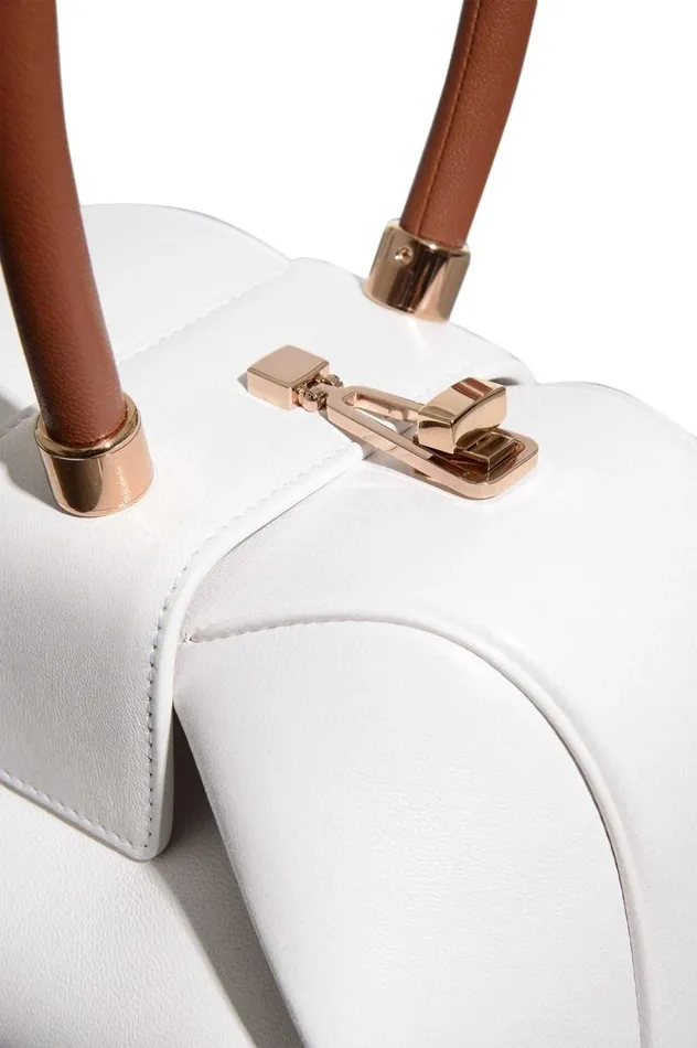 WomenMen Top Handles Gabriela Hearst Nina Bag In Ivory and Cognac Nappa Leather